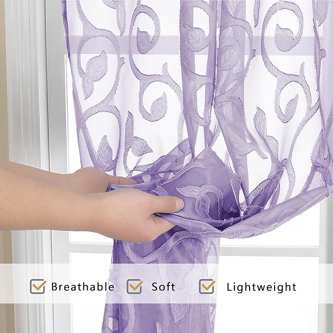 OWENIE Furman Sheer Curtains 84 inches Long - Image 6