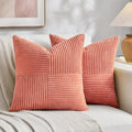 Fancy Homi 2 Packs Coral Decorative Throw Pillow Covers 22x22 Inch by Fancy+Homi