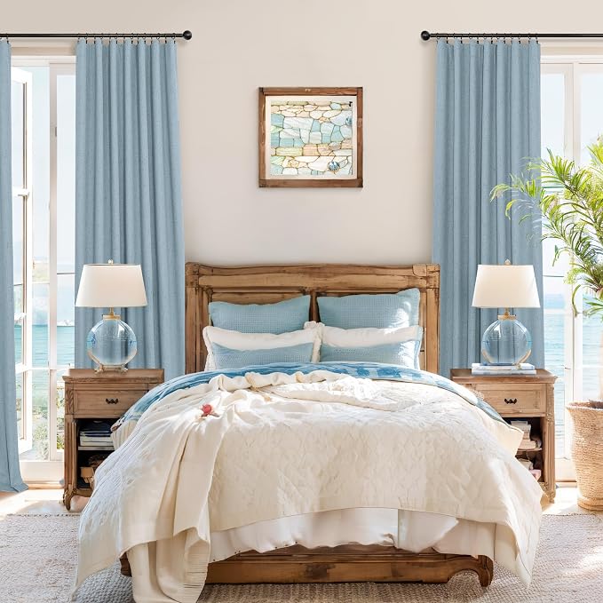 Light Blue Room Darkening Curtains - Image 6
