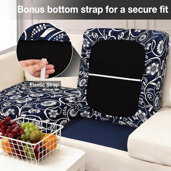 hyha 4Pcs Patio Cushion Covers, Stretch Outdoor Couch Cushion Covers Replacement - Image 4