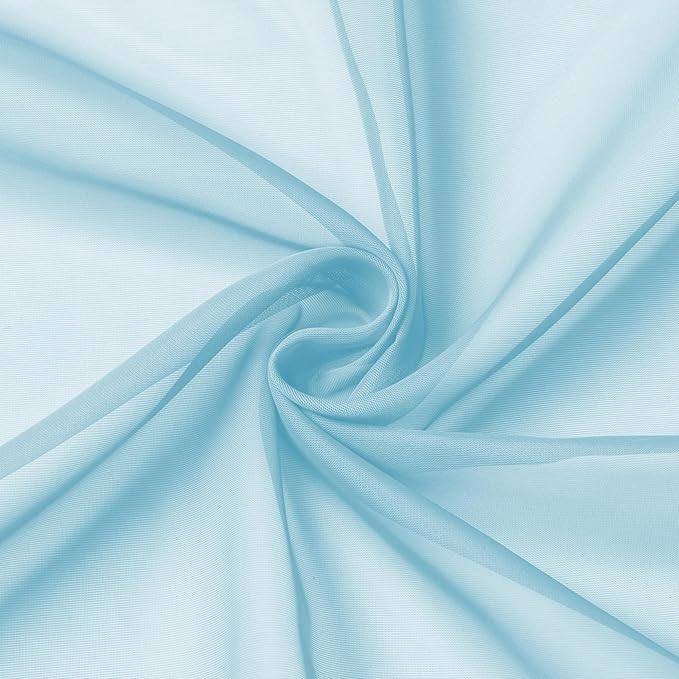 Aiyufeng 2 Pack: Basic Sky Blue Sheer Curtain Drapes 54 Inch Length 2 Panels - Image 5