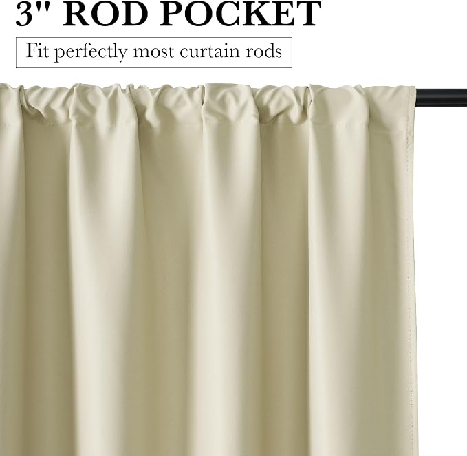 RYB HOME Bedroom Blackout Curtains 84 inches Long, 100% Blackout Thermal - Image 2