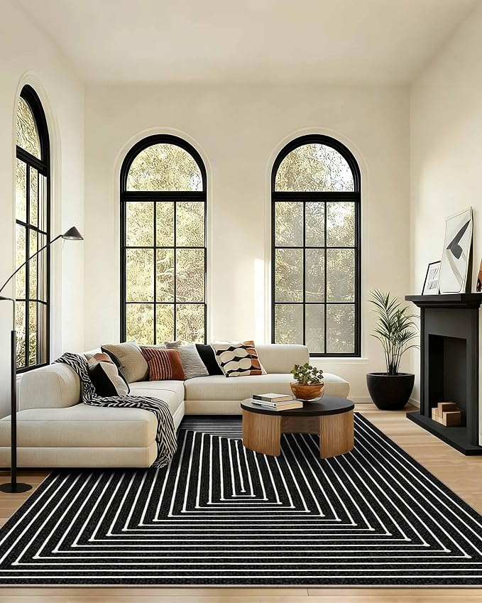 Latte&Fog 8x10 Area Rugs for Living Room, Large Modern Abstract Washable Rug by LatteFog