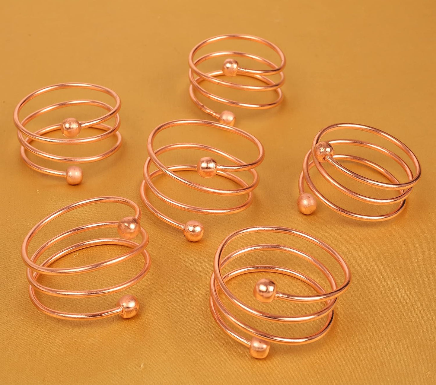 Gorgeous Beautifully Handcrafted Stunning Spiral Large Size Party Dining Table Napkin Holders in Copper Finish (Set of 6)