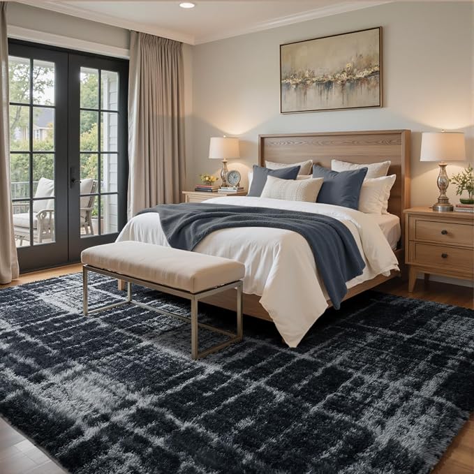 4x6 Ft Shag Rugs for Bedroom Living Room, Tie-Dyed Ultra Soft Fluffy Furry Area - Image 2