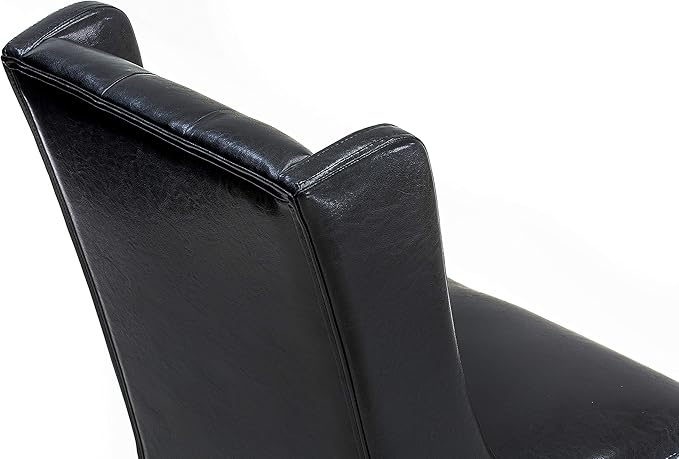 East West Furniture V727FO749-7 7 Piece Dining Table Set Consist of a Rectangle Dining Room Table with V-Legs and 6 Black Faux Leather Parsons Chairs, 40x72 Inch, Multi-Color