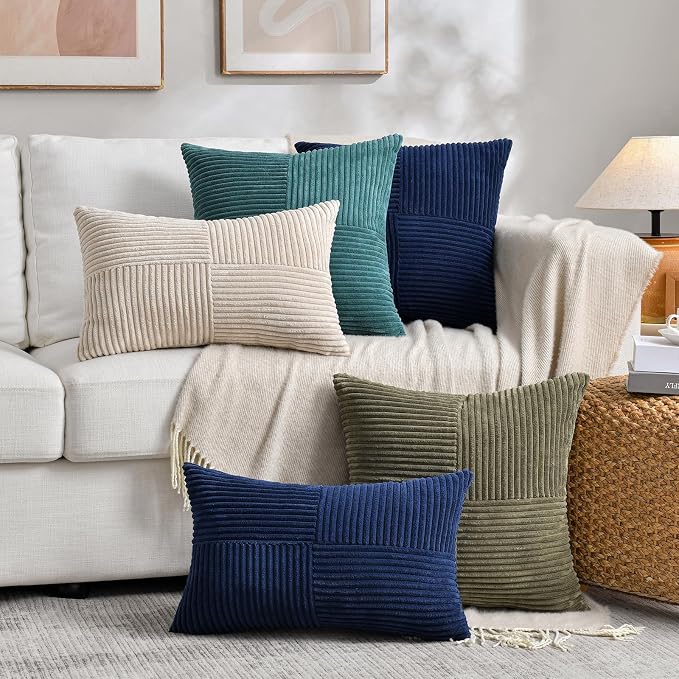 Fancy Homi 2 Packs Tan Long Lumbar Decorative Throw Pillow Covers 16x24 Inch - Image 5