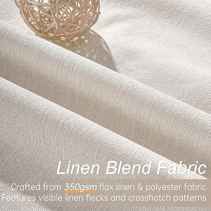 Topfinel 90 Inches Long Full Blackout Linen Curtains - Image 3