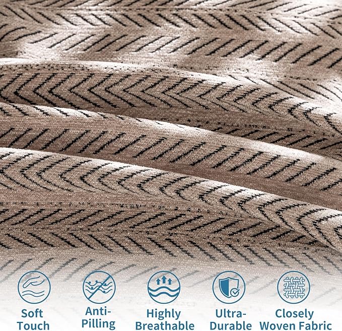 Nobildonna Sofa Cover Washable Soft Thicken Chenille Couch Cover with Tassel,Waterproof Sofa Slipcover for 3-4 Cushion Couch,Sectional Sofa,L-Shaped Furniture Protector Pet-Friendly,Brown 71"x134"