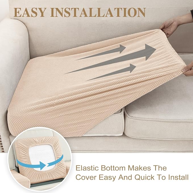 Couch Cushion Cover Chaise Lounge Cover Washable Separate Seat Chaise Couch - Image 5