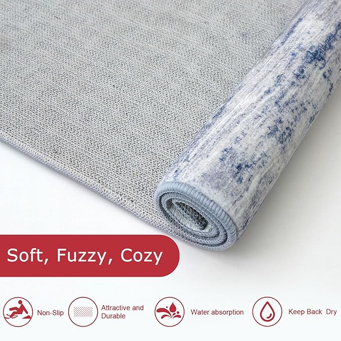 KOZYFLY Area Rug 6x9 Modern Ombre Thin Rugs - Image 6