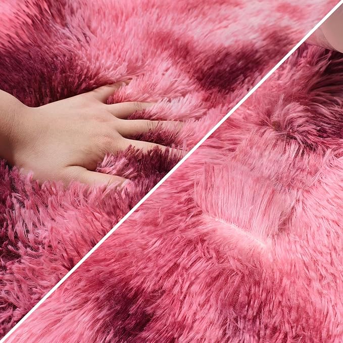 Tie-Dyed Red 3x10 Machine Washable Runner Rugs - Image 6