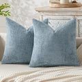 MIULEE Pack of 2 Couch Throw Pillow Covers 20x20 Inch Coastal Smoke Blue Modern by MIULEE