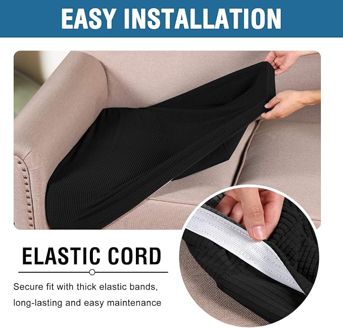 H.VERSAILTEX Super Stretch Individual Seat Cushion Covers Sofa Couch Slipcover - Image 5