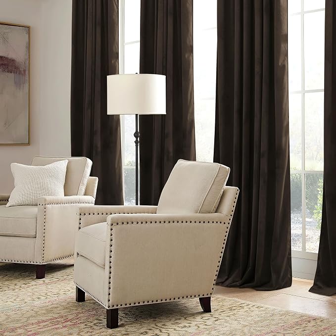 RYB HOME Brown Velvet Curtains 84 inches - Image 6