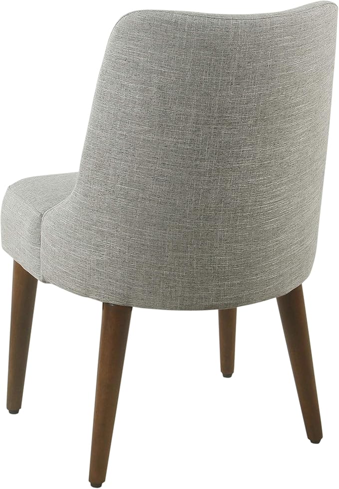 Homepop Home Decor | Upholstered Gayle Slide Dining Chair | Dining Chair Single | Decorative Home Furniture, Woven Gray