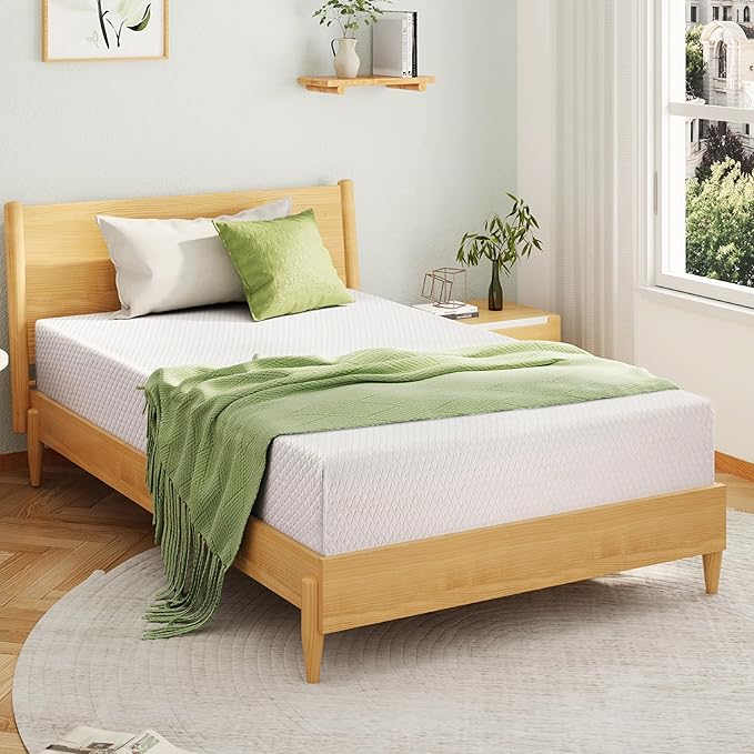 King Size Memory Foam Mattress, 8 Inch Bed Mattress in a Box with Cooling Green Tea Gel, Relieve Pressure with Medium Support, CertiPUR-US Certified, 80''L x 76''W, White