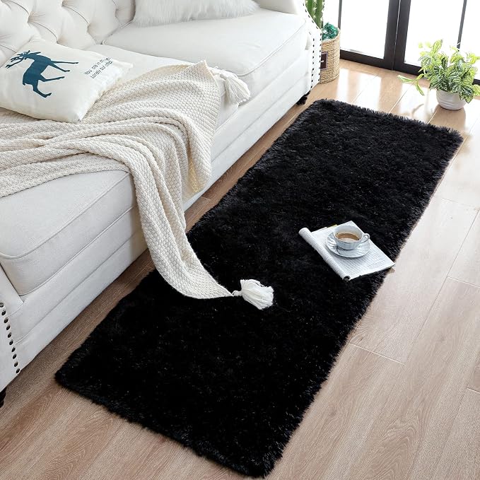 Chicrug Soft Runner Rugs for Bedroom Living Room Plush Fluffy Rug 2x6 Feet - Image 4