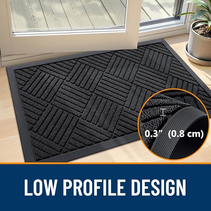 OLANLY Front Door Mat Outside Entrance 29.5x17, Heavy Duty Sturdy Natural - Image 5