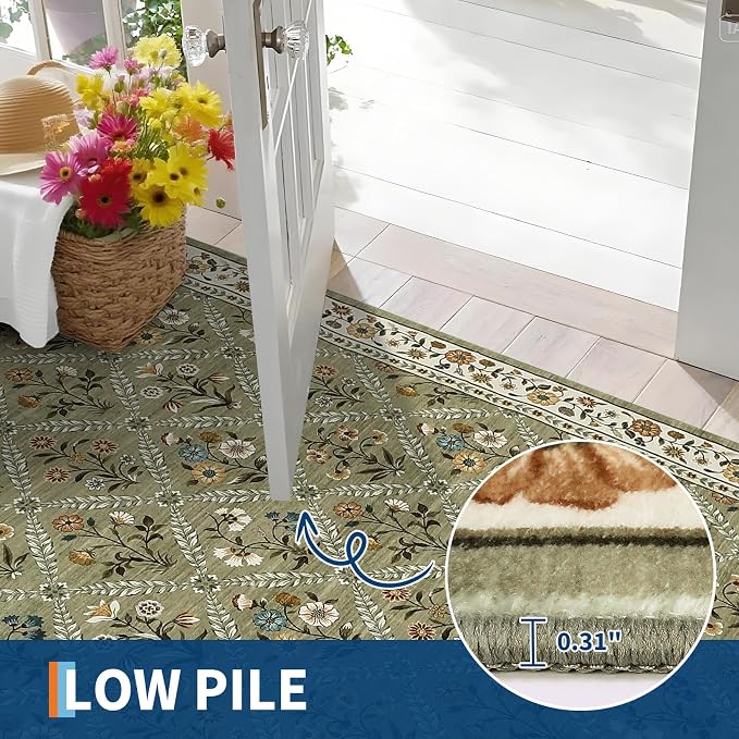 GarveeHome 8x10 Washable Large Living Room Rug Water Resistant Distressed - Image 5
