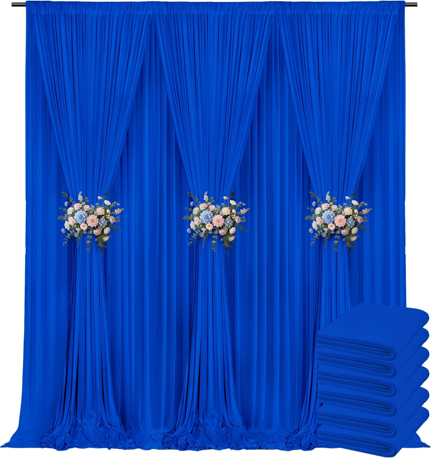 30x10ft Backdrop Curtains for Parties, 6 Panels 5x10ft Photography Backdrop Curtain with Rod Pocket,Backdrop Polyester Background Drapes,Wedding Backdrop Drapes for Birthday Baby Shower Home Decor