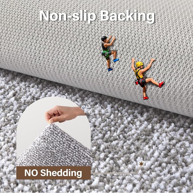 Bathroom Rugs 24x17 Non Slip Washable, Light Grey Bath Mat - Image 6