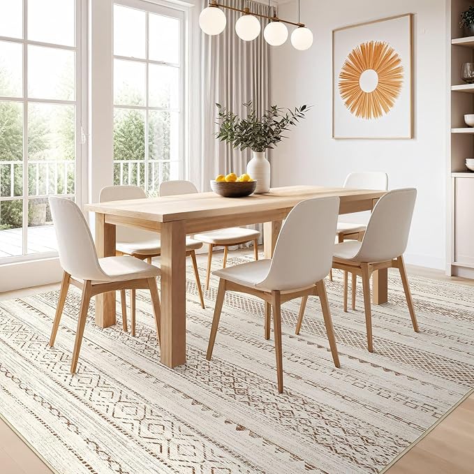 Nakagishi 12x15 Area Rugs Living Room: Washable Boho Large Neutral Modern Soft - Image 6