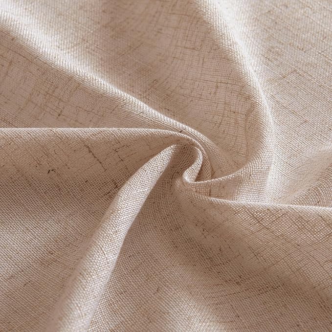 MIULEE Natural Beige Linen Curtains 96 Inches Long 2 Panels - Image 8