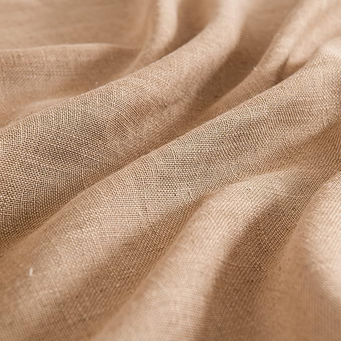 MIULEE Brown Linen Curtains 90 Inch Length 2 Panels - Image 4