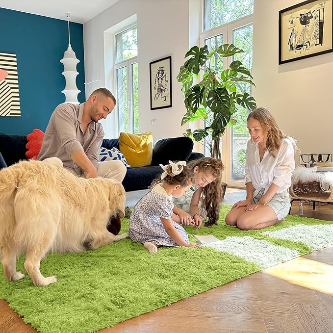 OLANLY 3x5 Machine Washable Small Bedside Rug, Soft Fluffy Shaggy Rugs - Image 7