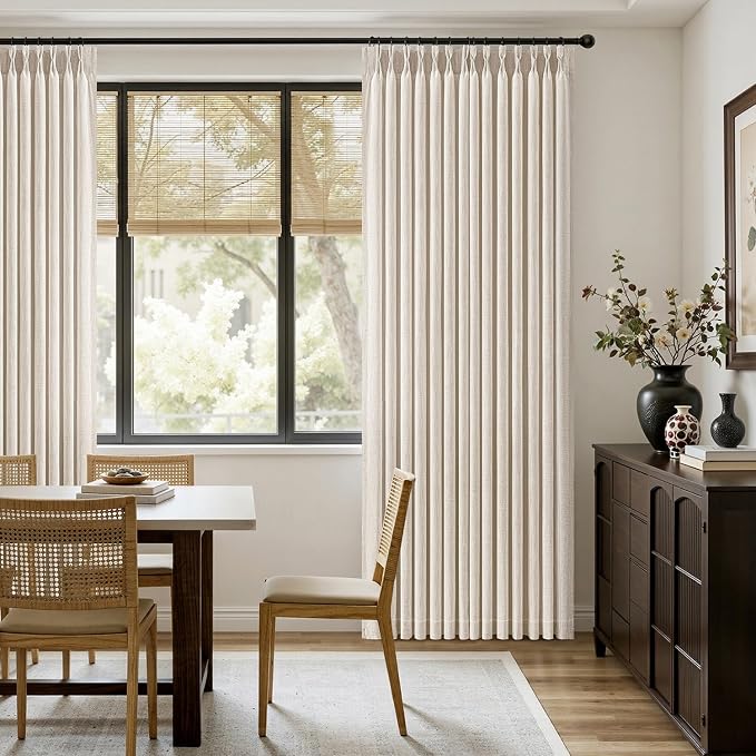 MIULEE Pinch Pleated Thick Linen Curtains 96 Inches Long 2 Panels - Image 5