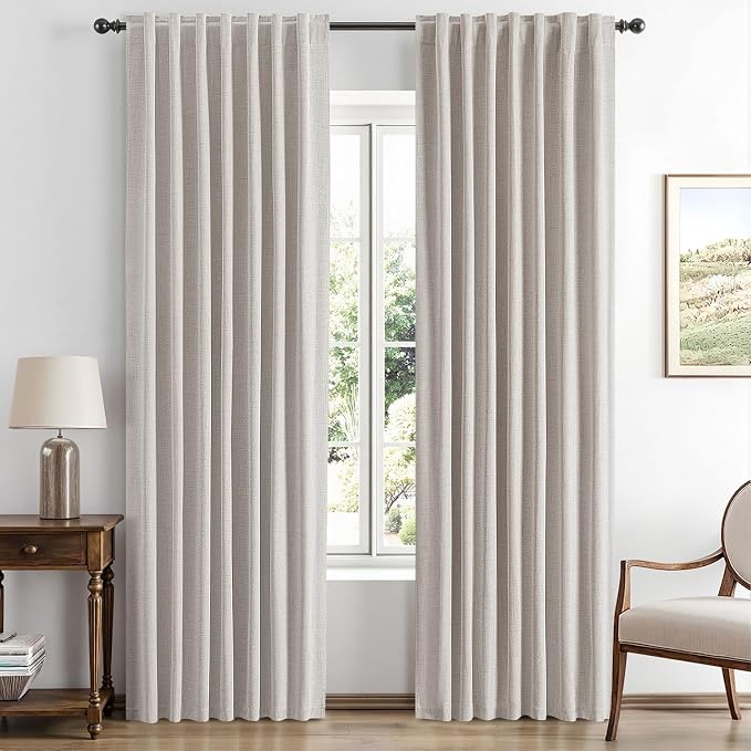 MIULEE 100% Blackout Linen Curtains by MIULEE