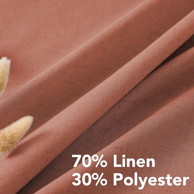 H.VERSAILTEX Linen Curtains Home Decorative Nickel Grommet Semi Sheer Curtains - Image 4