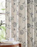 Jinchan Linen Floral Curtains 63 Inch Length by JINCHAN