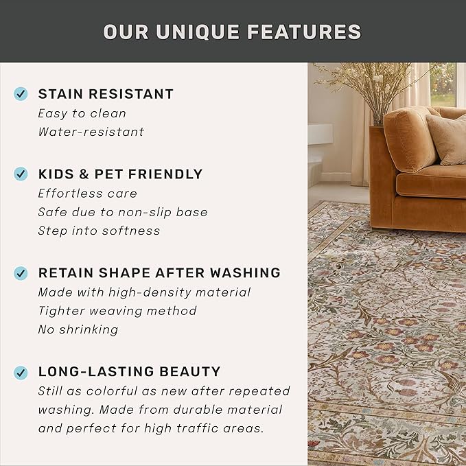 Moss Green Washable 2x4 Entry Rug - Image 7