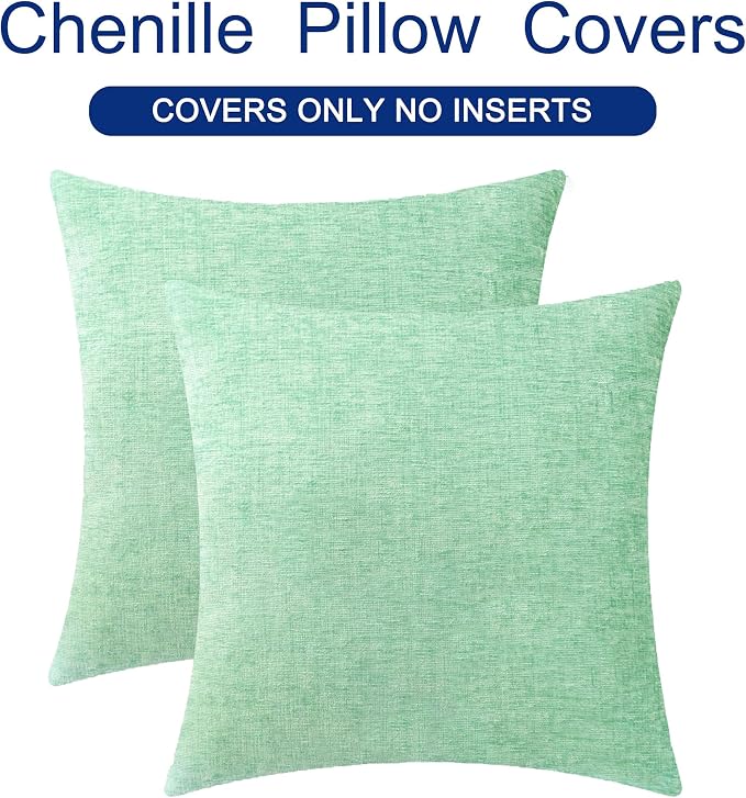 CaliTime Throw Pillow Covers Decorative 24 X 24 Inches Pack of 2 Cozy Chenille - Image 6