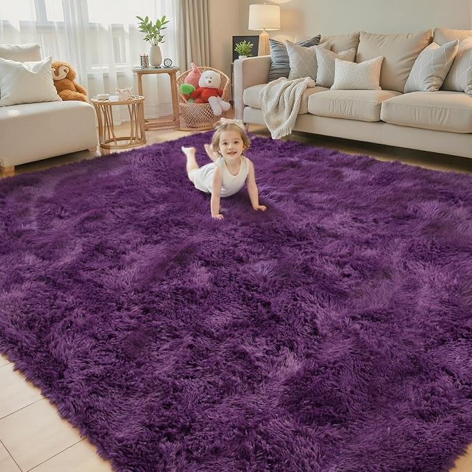 Rugs for Living Room 6x9, Alfombras para Salas Shag Large Plush Soft Area Rug by Junhejiamei