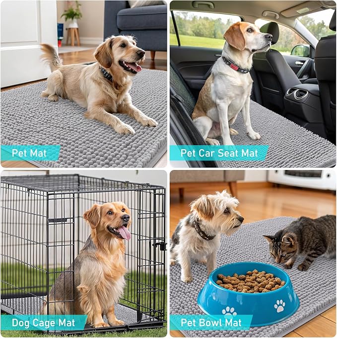 OLANLY Dog Door Mat for Muddy Paws 59x35, Absorbs Moisture and Dirt, Absorbent - Image 7
