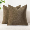 MIULEE Pack of 2 Coffee Throw Pillow Covers 18x18 Inch Soft Chenille Pillow by MIULEE