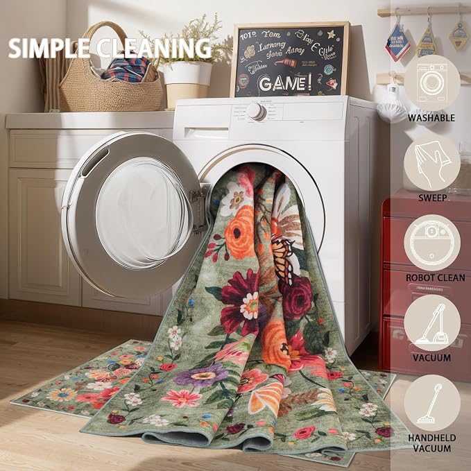 Rug for Hallways Kitchen Rug 3x7, Non Slip Washable Rugs - Image 3