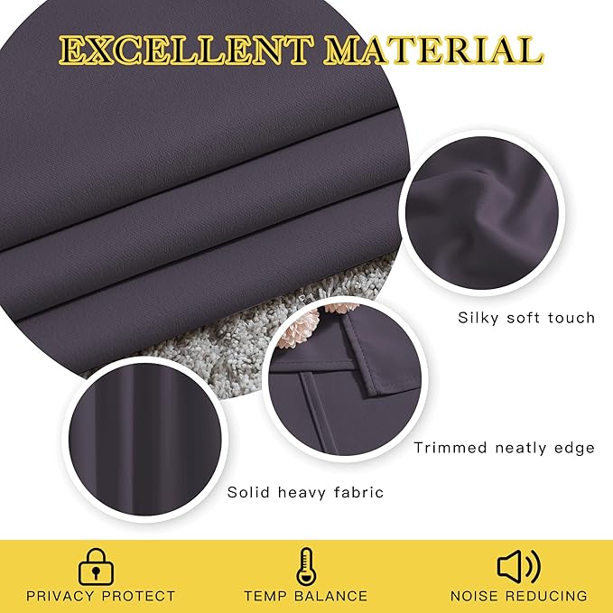 NICETOWN Blackout Window Curtains 72 inches Long, Thermal Insulated Grommet - Image 3