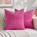 Fancy Homi 2 Packs Hot Pink Euro Decorative Throw Pillow Covers 26x26 Inch by Fancy+Homi