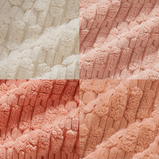 Fancy Homi 4 Packs Blush Pink Decorative Throw Pillow Covers 20x20 Inch - Image 5