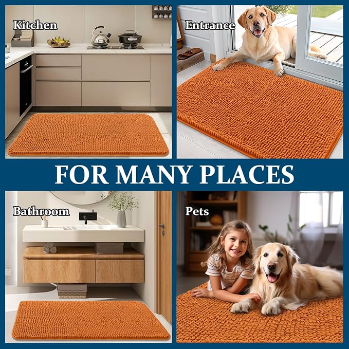 OLANLY Dog Door Mat for Muddy Paws 70x46, Absorbs Moisture and Dirt, Absorbent - Image 8