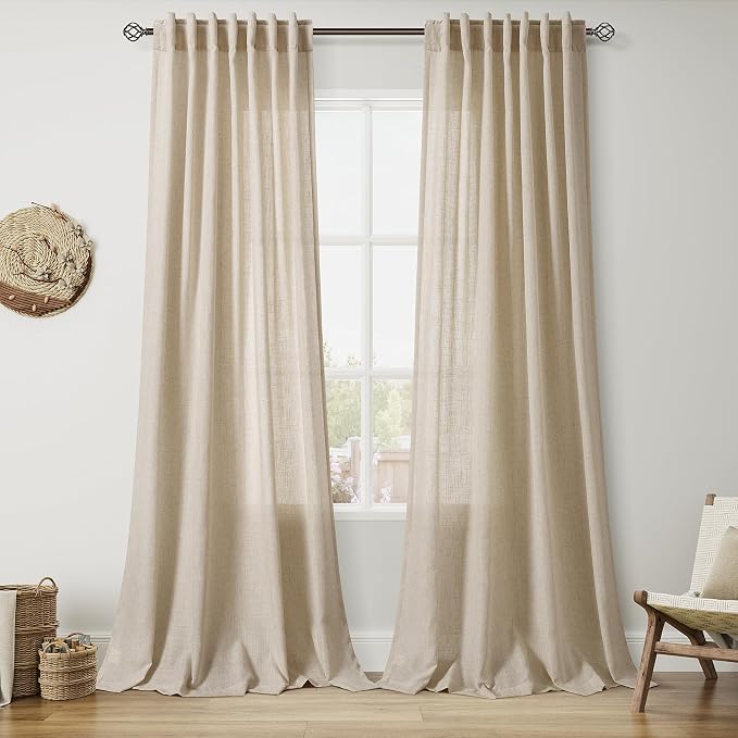 Nanspring Taupe Burlywood Curtains 96 Inches Long by Nanspring