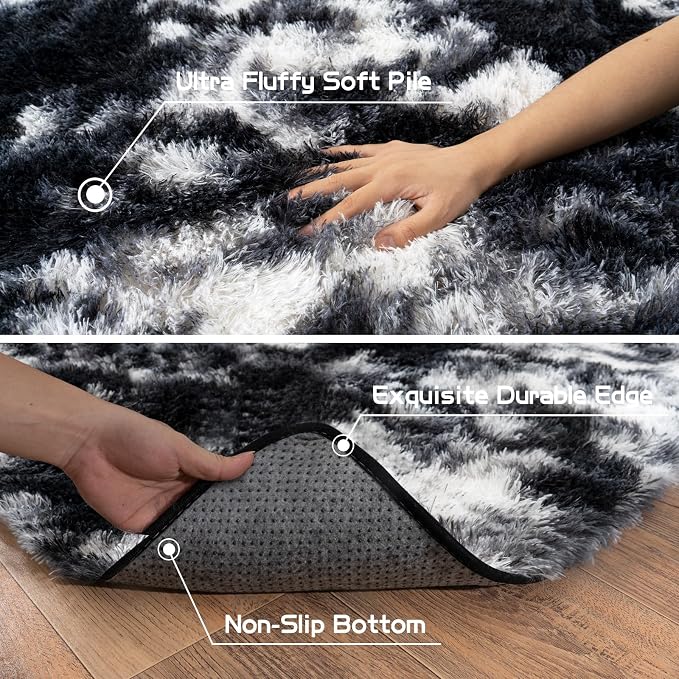 Pionblank Large Area Rug for Living Room 10x14, Fuzzy Modern Shag Rug, Fluffy - Image 6
