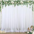 20ft x 15ft White Tulle Backdrop Curtain by Suppromo