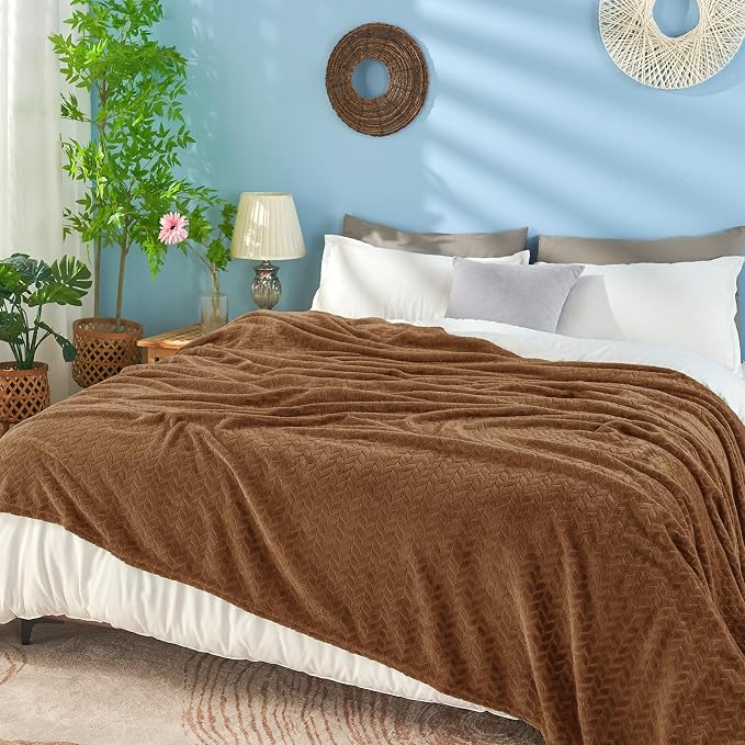 inhand Dark Brown Fleece Queen Blanket - Image 7