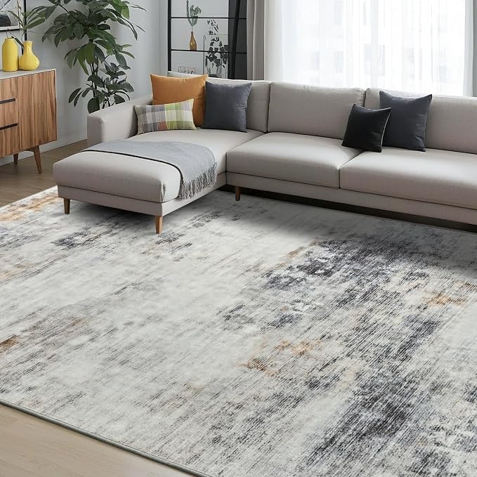 Toneed Abstract Area Rug 6x9 Modern Washable Rug Soft Non Slip Rug Low Pile - Image 2