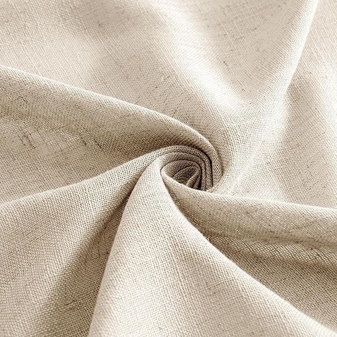 MIULEE Light Taupe Linen Curtains 84 Inch Length 2 Panels - Image 8